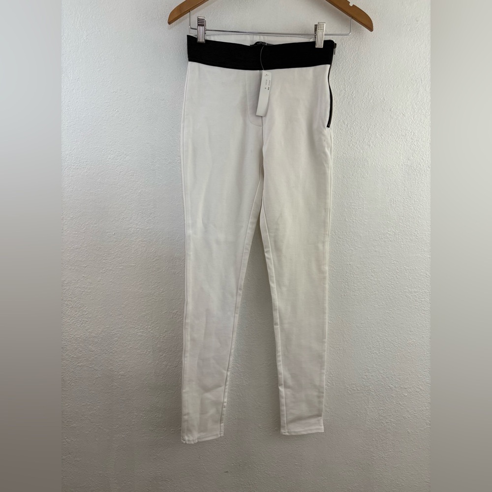 La Bijou Women's Ultra Stretch white and black waist Skinny Pants Jeggings S